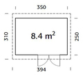 Friggebod Lars 8,4 m² 250 x 390 cm Palmako